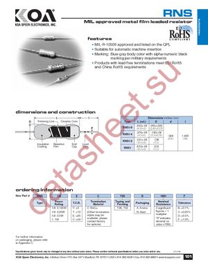 RNS1/8CL1504F datasheet  